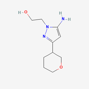 2-(5-Amino-3-(tetrahydro-2h-pyran-3-yl)-1h-pyrazol-1-yl)ethan-1-ol