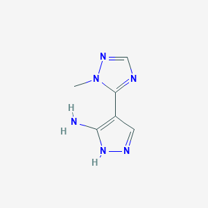 molecular formula C6H8N6 B13630449 4-(1-Methyl-1h-1,2,4-triazol-5-yl)-1h-pyrazol-5-amine 