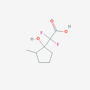 molecular formula C8H12F2O3 B13630451 2,2-Difluoro-2-(1-hydroxy-2-methylcyclopentyl)acetic acid 