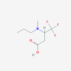 molecular formula C8H14F3NO2 B13630454 4,4,4-Trifluoro-3-(methyl(propyl)amino)butanoic acid 