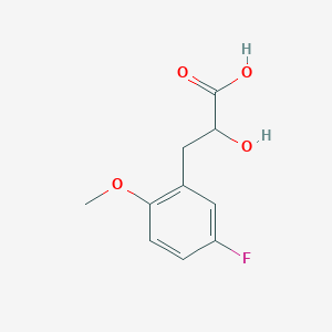 molecular formula C10H11FO4 B13630499 3-(5-Fluoro-2-methoxyphenyl)-2-hydroxypropanoic acid 