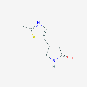 molecular formula C8H10N2OS B13630518 4-(2-Methyl-1,3-thiazol-5-yl)pyrrolidin-2-one 