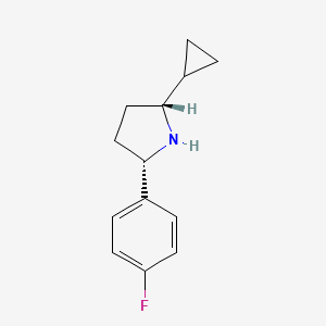 molecular formula C13H16FN B13630543 (2R,5S)-2-Cyclopropyl-5-(4-fluorophenyl)pyrrolidine 