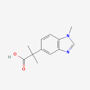 molecular formula C12H14N2O2 B13630557 2-methyl-2-(1-methyl-1H-1,3-benzodiazol-5-yl)propanoic acid 