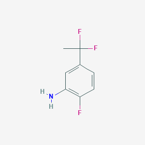 molecular formula C8H8F3N B13630598 5-(1,1-Difluoroethyl)-2-fluoroaniline 