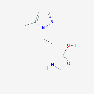 molecular formula C11H19N3O2 B13630612 2-(Ethylamino)-2-methyl-4-(5-methyl-1h-pyrazol-1-yl)butanoic acid 