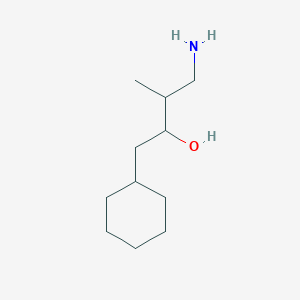 molecular formula C11H23NO B13630625 4-Amino-1-cyclohexyl-3-methylbutan-2-ol 