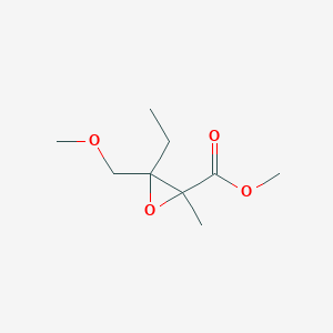 molecular formula C9H16O4 B13630630 Methyl 3-ethyl-3-(methoxymethyl)-2-methyloxirane-2-carboxylate 