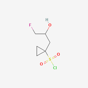 molecular formula C6H10ClFO3S B13630656 1-(3-Fluoro-2-hydroxypropyl)cyclopropane-1-sulfonyl chloride 