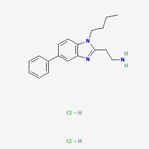 molecular formula C19H25Cl2N3 B13630679 2-(1-butyl-5-phenyl-1H-1,3-benzodiazol-2-yl)ethan-1-aminedihydrochloride 