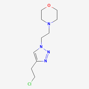 molecular formula C10H17ClN4O B13630684 4-(2-(4-(2-Chloroethyl)-1h-1,2,3-triazol-1-yl)ethyl)morpholine 