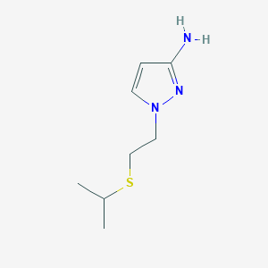 molecular formula C8H15N3S B13630695 1-(2-(Isopropylthio)ethyl)-1h-pyrazol-3-amine 