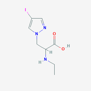 molecular formula C8H12IN3O2 B13630699 2-(Ethylamino)-3-(4-iodo-1h-pyrazol-1-yl)propanoic acid 