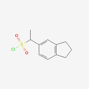 molecular formula C11H13ClO2S B13630708 1-(2,3-Dihydro-1h-inden-5-yl)ethane-1-sulfonyl chloride 