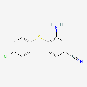 molecular formula C13H9ClN2S B1363073 3-氨基-4-[(4-氯苯基)硫基]苯甲腈 CAS No. 303147-30-0