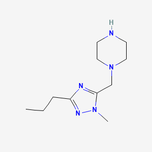 molecular formula C11H21N5 B13630739 1-((1-Methyl-3-propyl-1h-1,2,4-triazol-5-yl)methyl)piperazine 