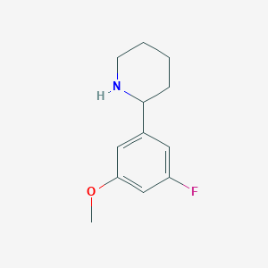 molecular formula C12H16FNO B13630771 2-(3-Fluoro-5-methoxyphenyl)piperidine 