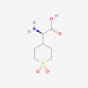 molecular formula C7H13NO4S B13630787 (R)-2-Amino-2-(1,1-dioxidotetrahydro-2H-thiopyran-4-yl)acetic acid 