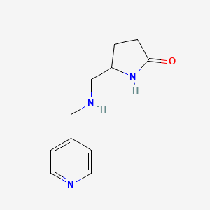 molecular formula C11H15N3O B13630802 5-(((Pyridin-4-ylmethyl)amino)methyl)pyrrolidin-2-one 