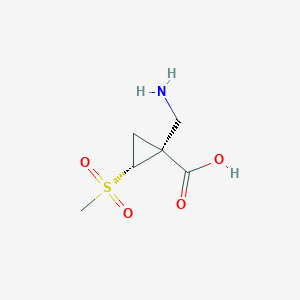 molecular formula C6H11NO4S B13630822 Rel-(1R,2R)-1-(aminomethyl)-2-(methylsulfonyl)cyclopropane-1-carboxylic acid 