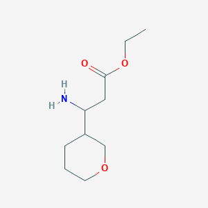 molecular formula C10H19NO3 B13630846 Ethyl 3-amino-3-(tetrahydro-2h-pyran-3-yl)propanoate 