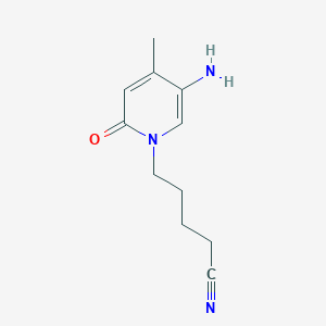 molecular formula C11H15N3O B13630925 5-(5-Amino-4-methyl-2-oxopyridin-1(2h)-yl)pentanenitrile 