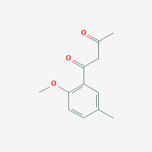 molecular formula C12H14O3 B13630927 1-(2-Methoxy-5-methylphenyl)butane-1,3-dione 