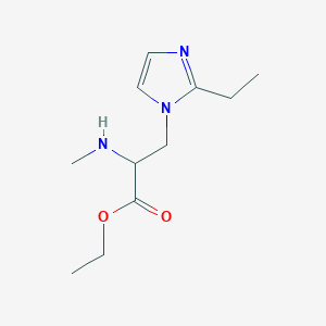 molecular formula C11H19N3O2 B13630975 Ethyl 3-(2-ethyl-1h-imidazol-1-yl)-2-(methylamino)propanoate 