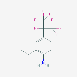 molecular formula C11H10F7N B13631025 2-Ethyl-4-(1,1,1,2,3,3,3-heptafluoropropan-2-yl)aniline CAS No. 273735-34-5