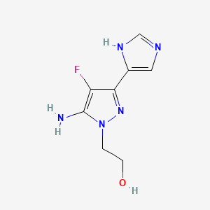 2-[5-amino-4-fluoro-3-(1H-imidazol-5-yl)-1H-pyrazol-1-yl]ethan-1-ol