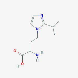 molecular formula C10H17N3O2 B13631093 2-Amino-4-(2-isopropyl-1h-imidazol-1-yl)butanoic acid 