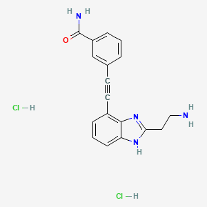 molecular formula C18H18Cl2N4O B13631103 3-{2-[2-(2-aminoethyl)-1H-1,3-benzodiazol-4-yl]ethynyl}benzamidedihydrochloride 