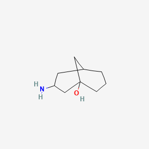 molecular formula C9H17NO B13631107 3-Aminobicyclo[3.3.1]nonan-1-ol 