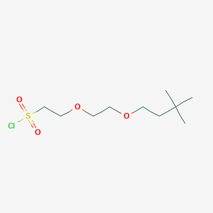 molecular formula C10H21ClO4S B13631170 2-(2-(3,3-Dimethylbutoxy)ethoxy)ethane-1-sulfonyl chloride 