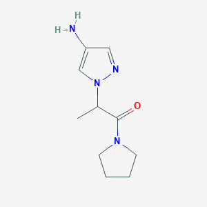 molecular formula C10H16N4O B13631172 2-(4-Amino-1H-pyrazol-1-yl)-1-(pyrrolidin-1-yl)propan-1-one 