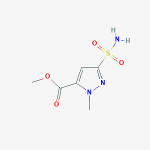 molecular formula C6H9N3O4S B13631203 methyl 1-methyl-3-sulfamoyl-1H-pyrazole-5-carboxylate 