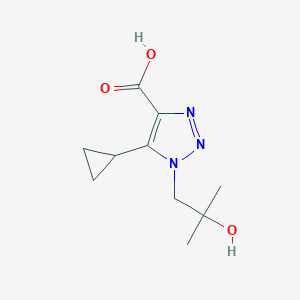 molecular formula C10H15N3O3 B13631237 5-Cyclopropyl-1-(2-hydroxy-2-methylpropyl)-1h-1,2,3-triazole-4-carboxylic acid 