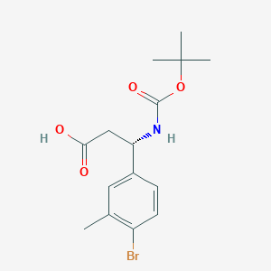 molecular formula C15H20BrNO4 B13631251 (S)-3-(4-Bromo-3-methylphenyl)-3-((tert-butoxycarbonyl)amino)propanoic acid 