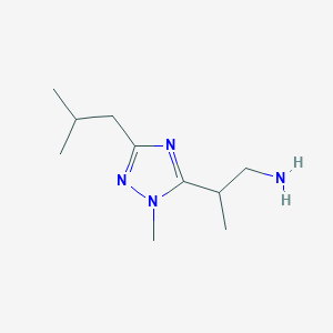 molecular formula C10H20N4 B13631286 2-(3-Isobutyl-1-methyl-1h-1,2,4-triazol-5-yl)propan-1-amine 