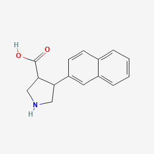 molecular formula C15H15NO2 B13631301 4-(Naphthalen-2-YL)pyrrolidine-3-carboxylic acid 