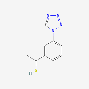 molecular formula C9H10N4S B13631335 1-(3-(1h-Tetrazol-1-yl)phenyl)ethane-1-thiol 