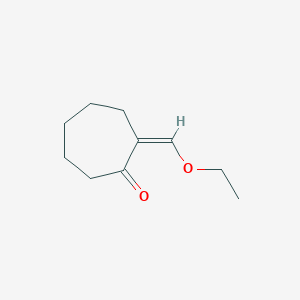 molecular formula C10H16O2 B13631349 2-(Ethoxymethylene)cycloheptan-1-one 