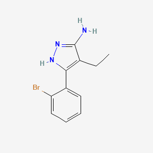 molecular formula C11H12BrN3 B13631381 3-(2-Bromophenyl)-4-ethyl-1h-pyrazol-5-amine 