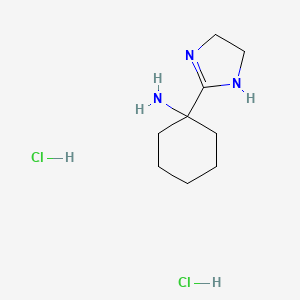 molecular formula C9H19Cl2N3 B13631408 1-(4,5-dihydro-1H-imidazol-2-yl)cyclohexan-1-aminedihydrochloride 