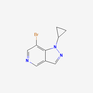 molecular formula C9H8BrN3 B13631432 7-bromo-1-cyclopropyl-1H-pyrazolo[4,3-c]pyridine 