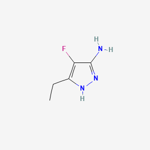 molecular formula C5H8FN3 B13631523 3-Ethyl-4-fluoro-1H-pyrazol-5-amine 