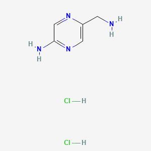 molecular formula C5H10Cl2N4 B13631530 5-(Aminomethyl)pyrazin-2-aminedihydrochloride 