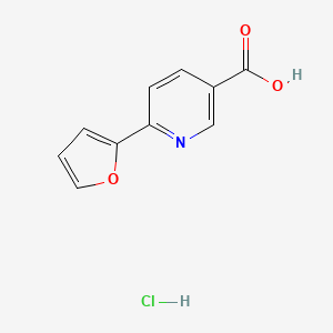 molecular formula C10H8ClNO3 B13631546 6-(Furan-2-yl)pyridine-3-carboxylicacidhydrochloride 