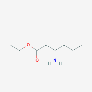 molecular formula C9H19NO2 B13631558 Ethyl 3-amino-4-methylhexanoate 