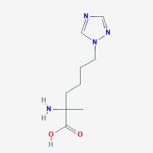 molecular formula C9H16N4O2 B13631565 2-Amino-2-methyl-6-(1h-1,2,4-triazol-1-yl)hexanoic acid 